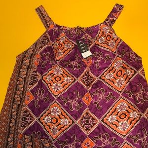 ELLE PARIS Purple and Orange Summer Dress Size XL